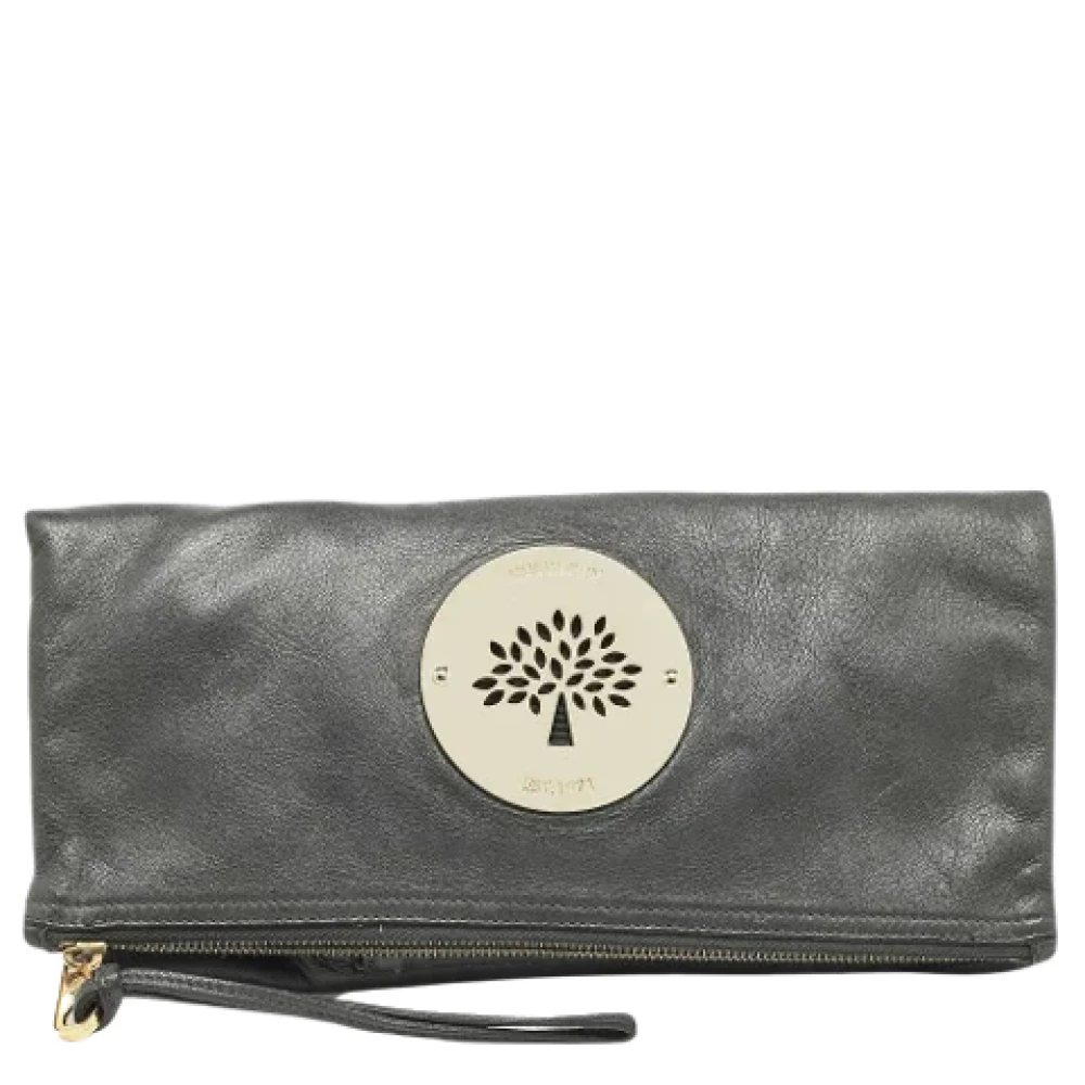 Mulberry Pre-owned Leather clutches Gray Dames