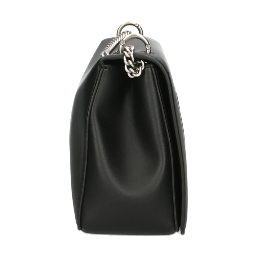 Calvin Klein Zwarte Schoudertas met Kettingdetail Black Dames