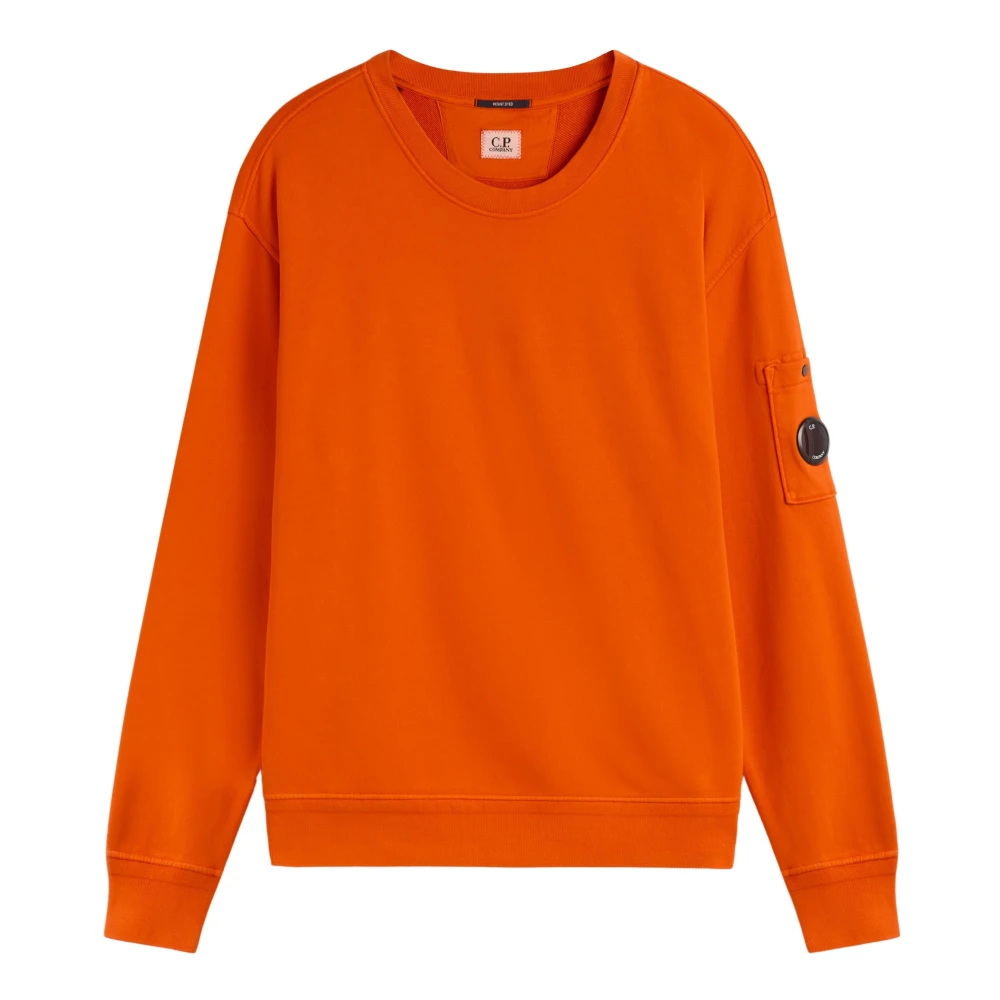 C.P. Company Katoenen Diagonale Fleece Sweatshirt Orange Heren