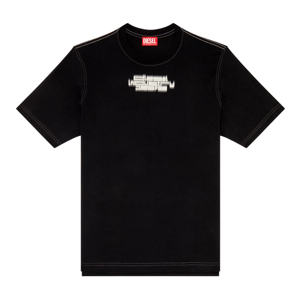 Diesel T-shirt with blurry Industry print Black Heren