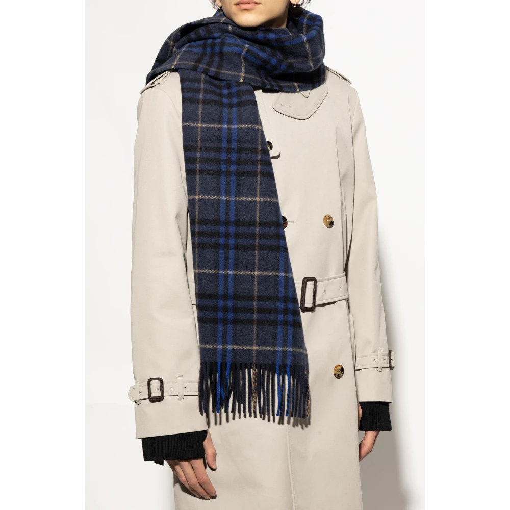 Burberry Kasjmier sjaal met ruitpatroon Blue Unisex