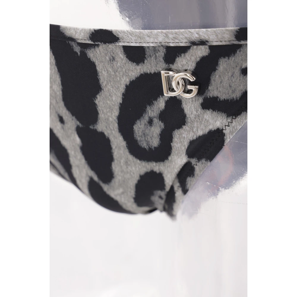 Dolce & Gabbana Luipaardprint Bikini Set met Pouch Black Dames