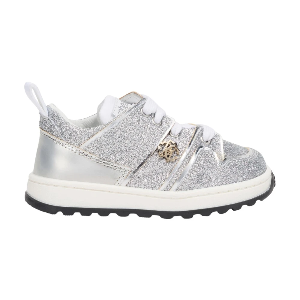 Roberto Cavalli Women's Gray Glitter Sneakers