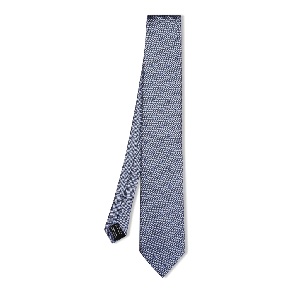 Tom Ford Men's Blue Ties, One Size, Polka-Dot Silk Tie