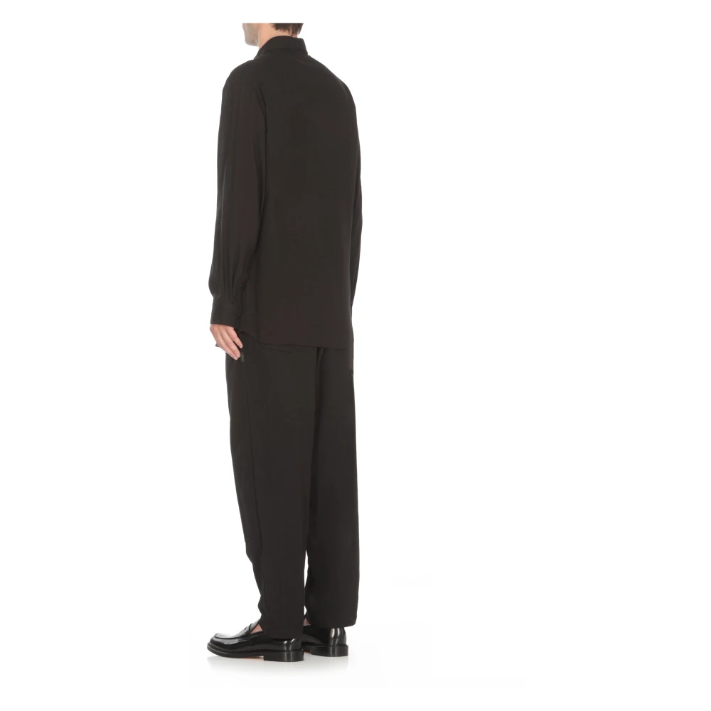 Yohji Yamamoto Zwarte Pour Homme Overhemd Kraag Lange Mouwen Black Heren