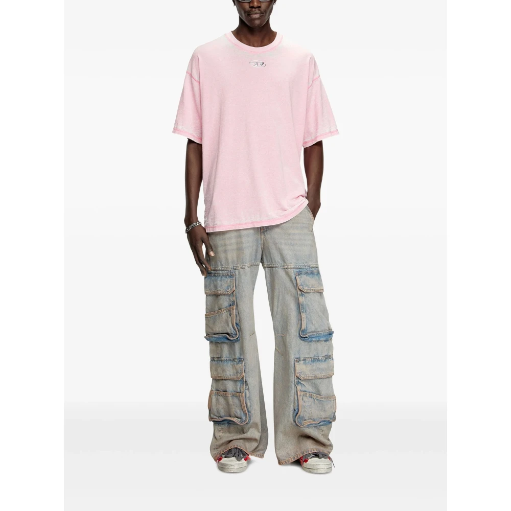 Diesel Roze T-shirts en Polos Pink Heren