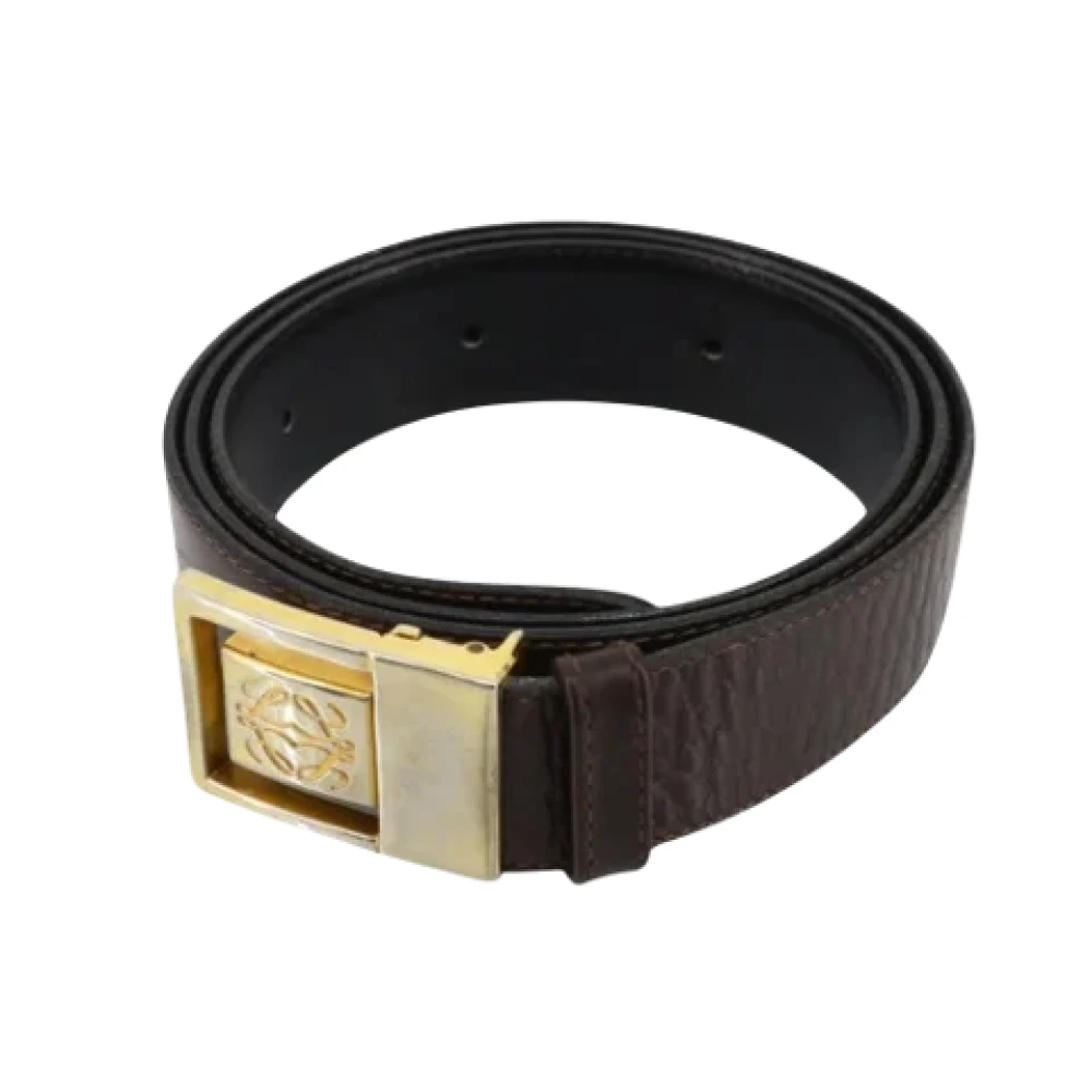 Loewe Pre-owned Leather belts Brown Dames