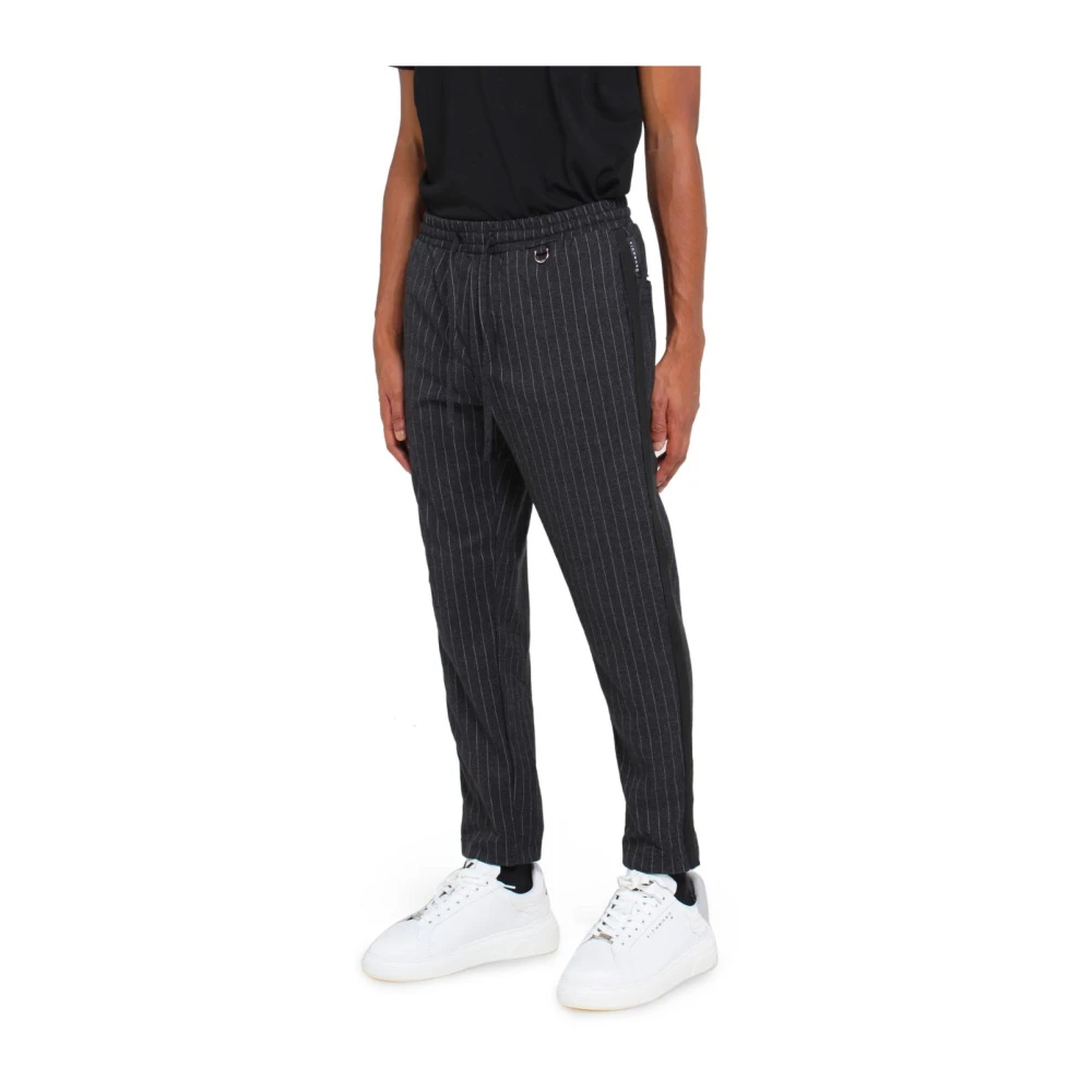 John Richmond Gestreepte broek met trekkoord Gray Heren