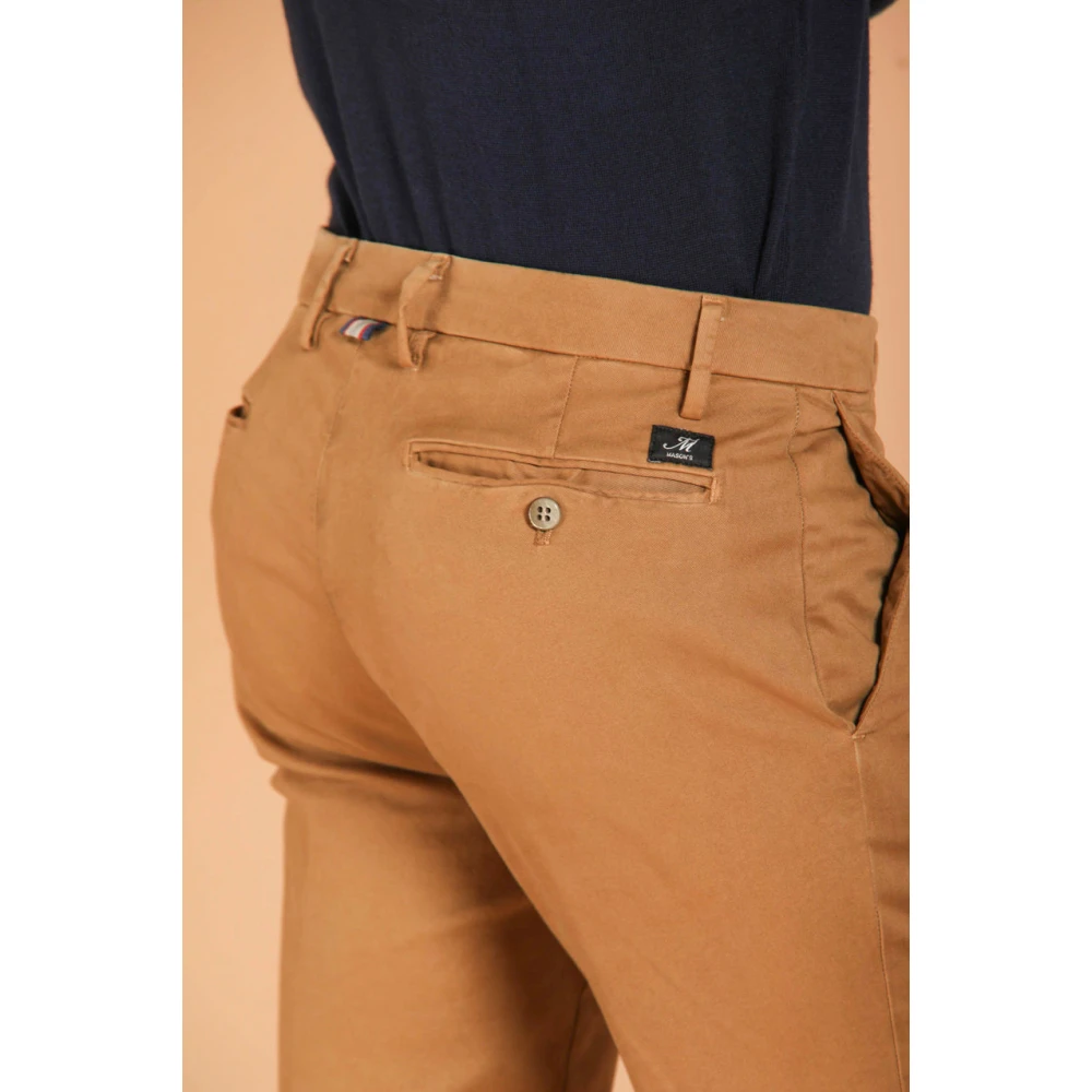 Mason's Gabardine Stretch Chino Broek Regular Fit Brown Heren