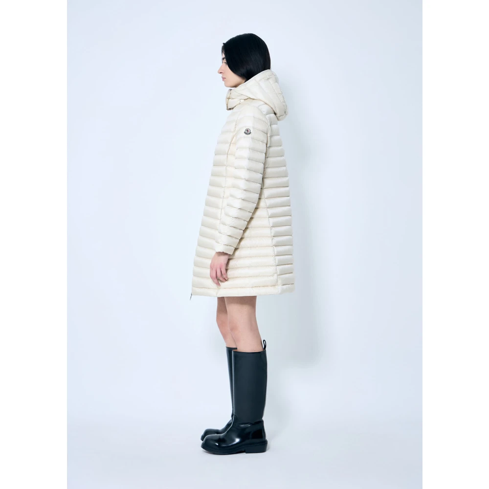 Moncler Gewatteerde Hooded Donsjas White Dames