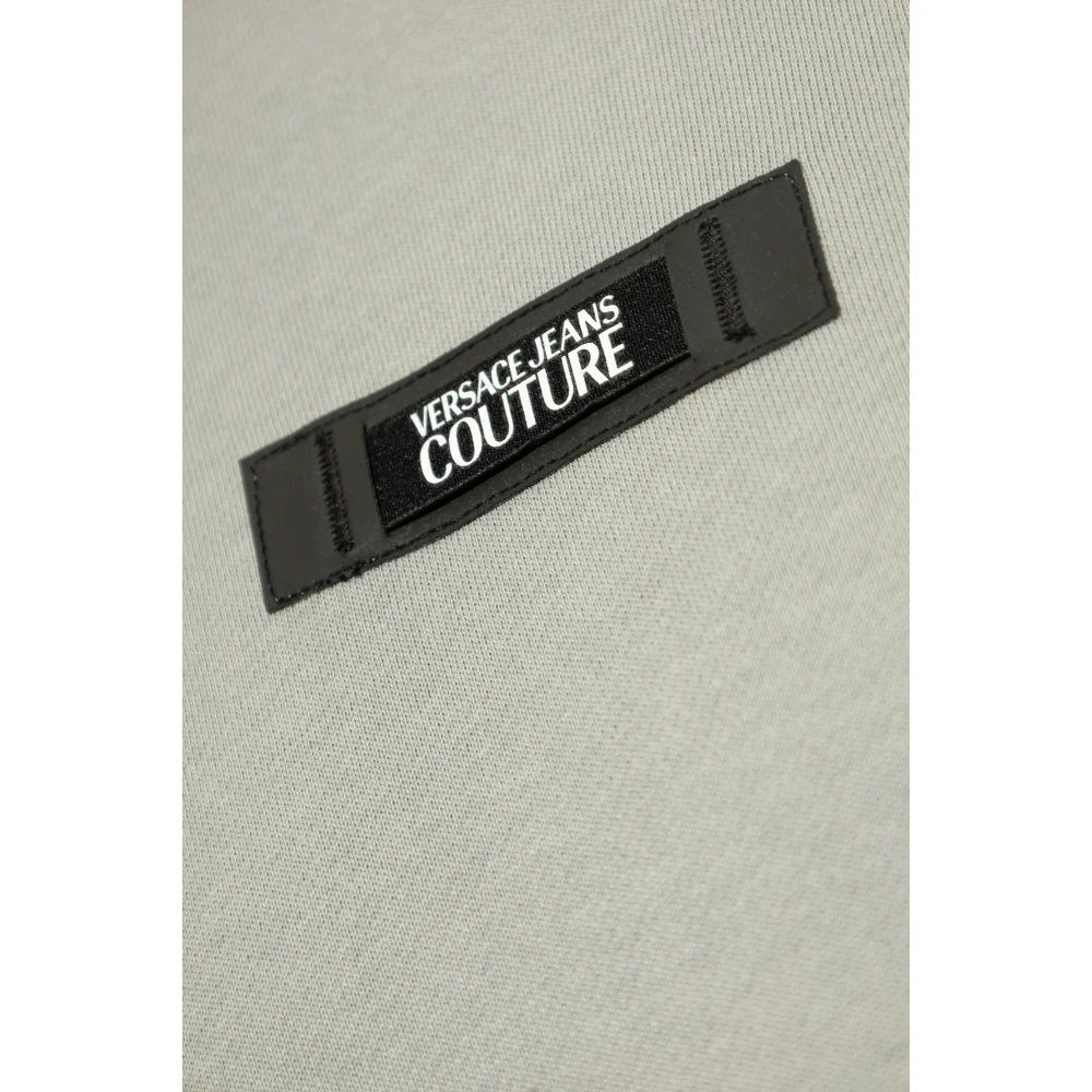 Versace Jeans Couture Sweatshirt met logopatch Gray Heren