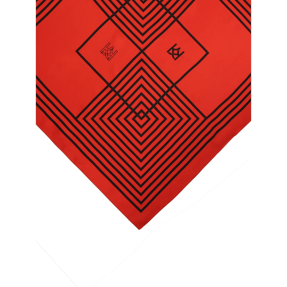 Kazar Rode zijden sjaal met monogram Red Dames