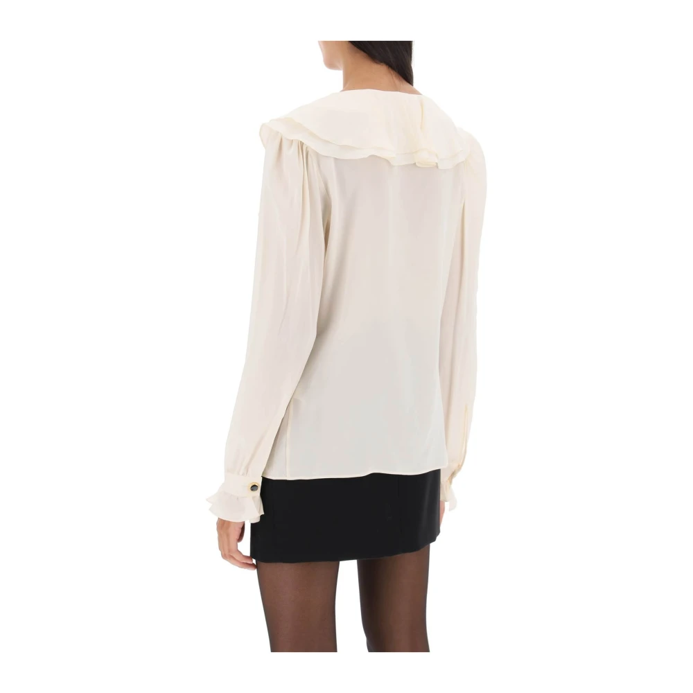 Alessandra Rich Klassieke Witte Button-Up Overhemd White Dames