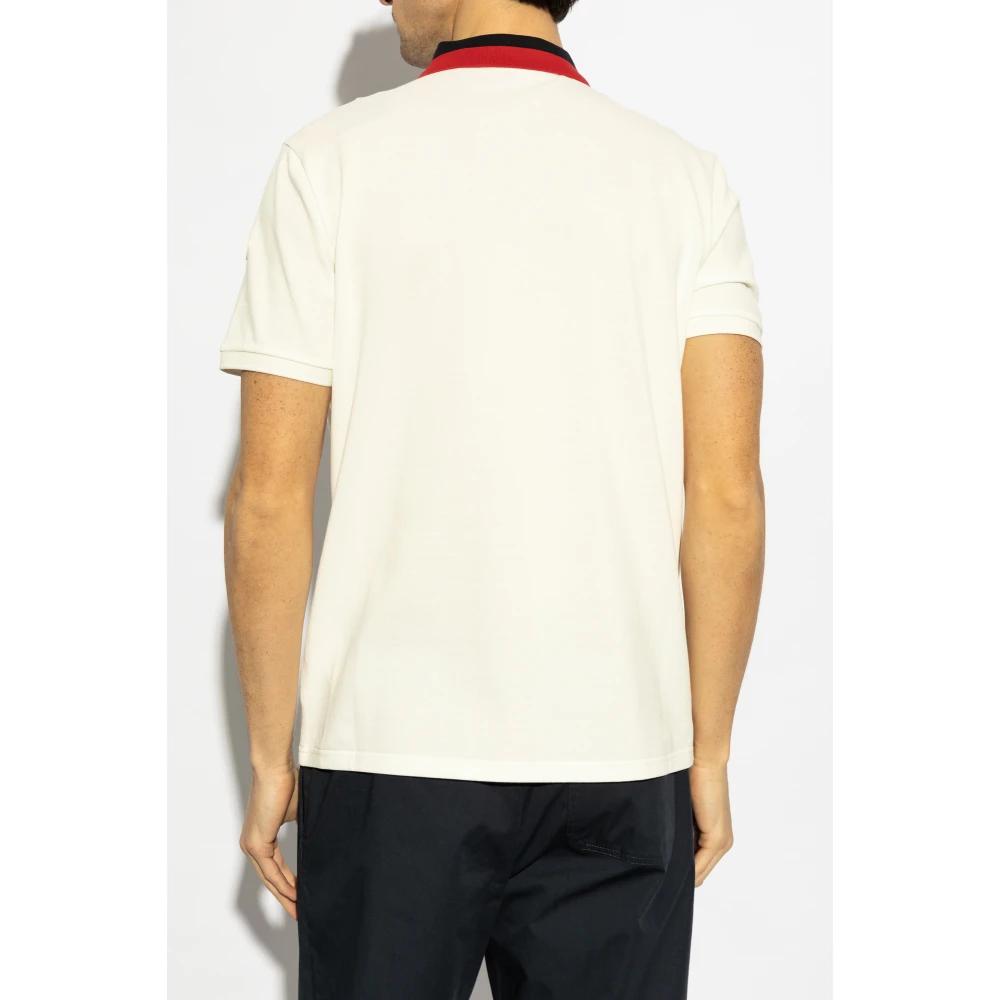 Moncler Katoenen polo met logo White Heren