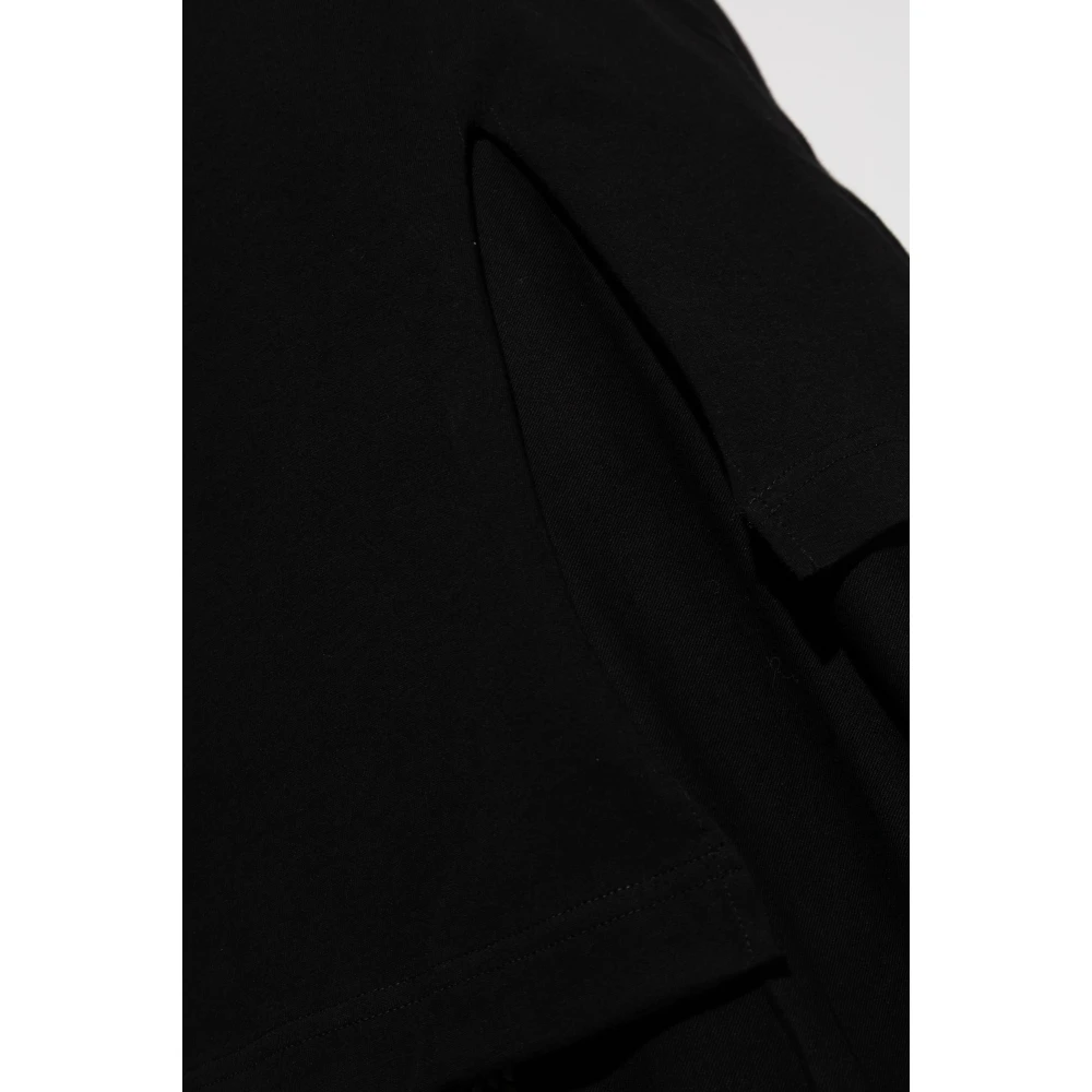 Y-3 Asymmetrisch langemouwenshirt Black Heren
