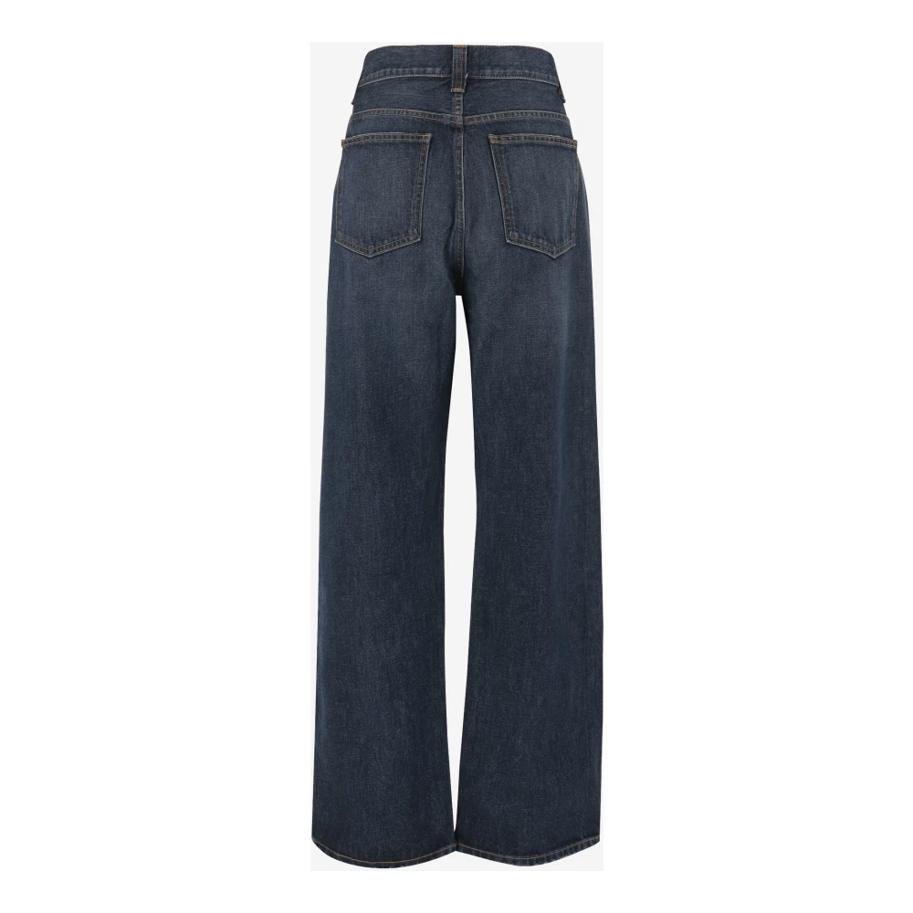 Khaite Wijde Pijp Katoen Denim Jeans Blue Dames