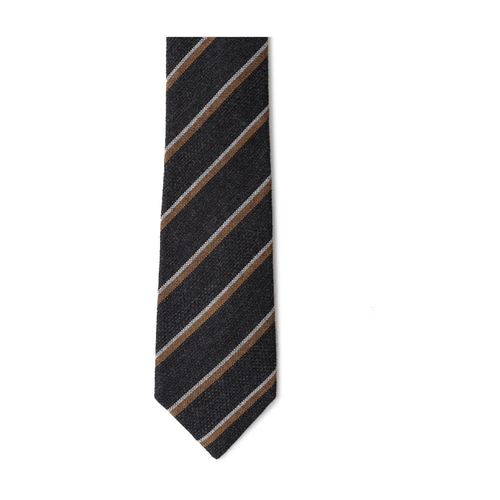 Emporio Armani Antraciet Zijden Stropdas Black Heren