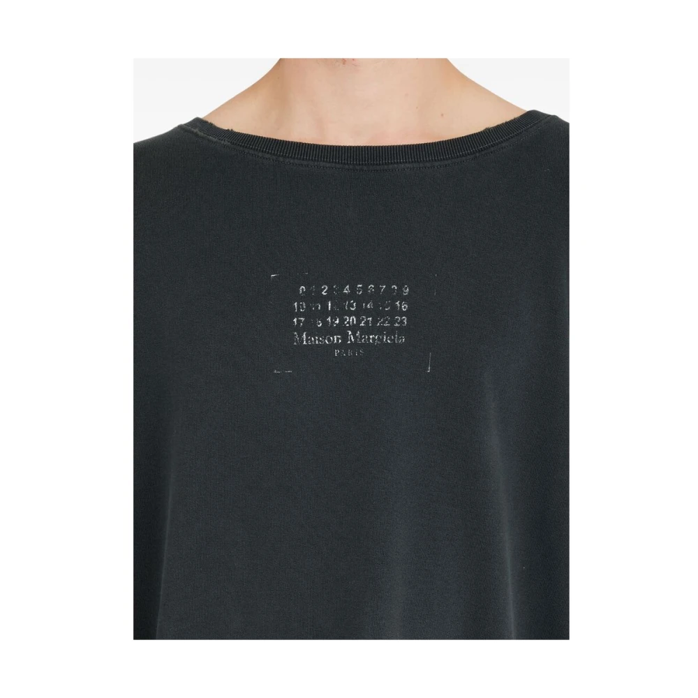 Maison Margiela Zwarte Katoenen Ronde Hals Sweatshirt Black Heren