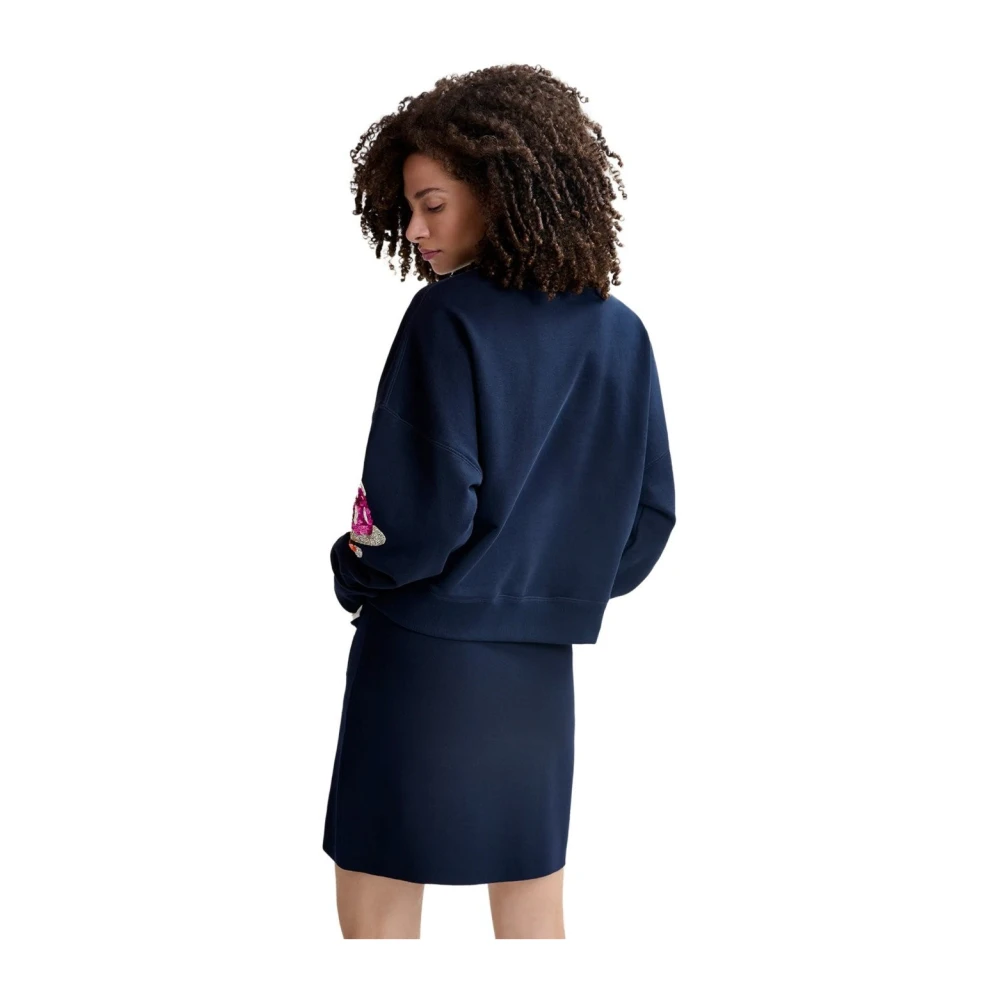 Essentiel Antwerp Donkerblauwe Trapezium Rok met Parelknopen Blue Dames
