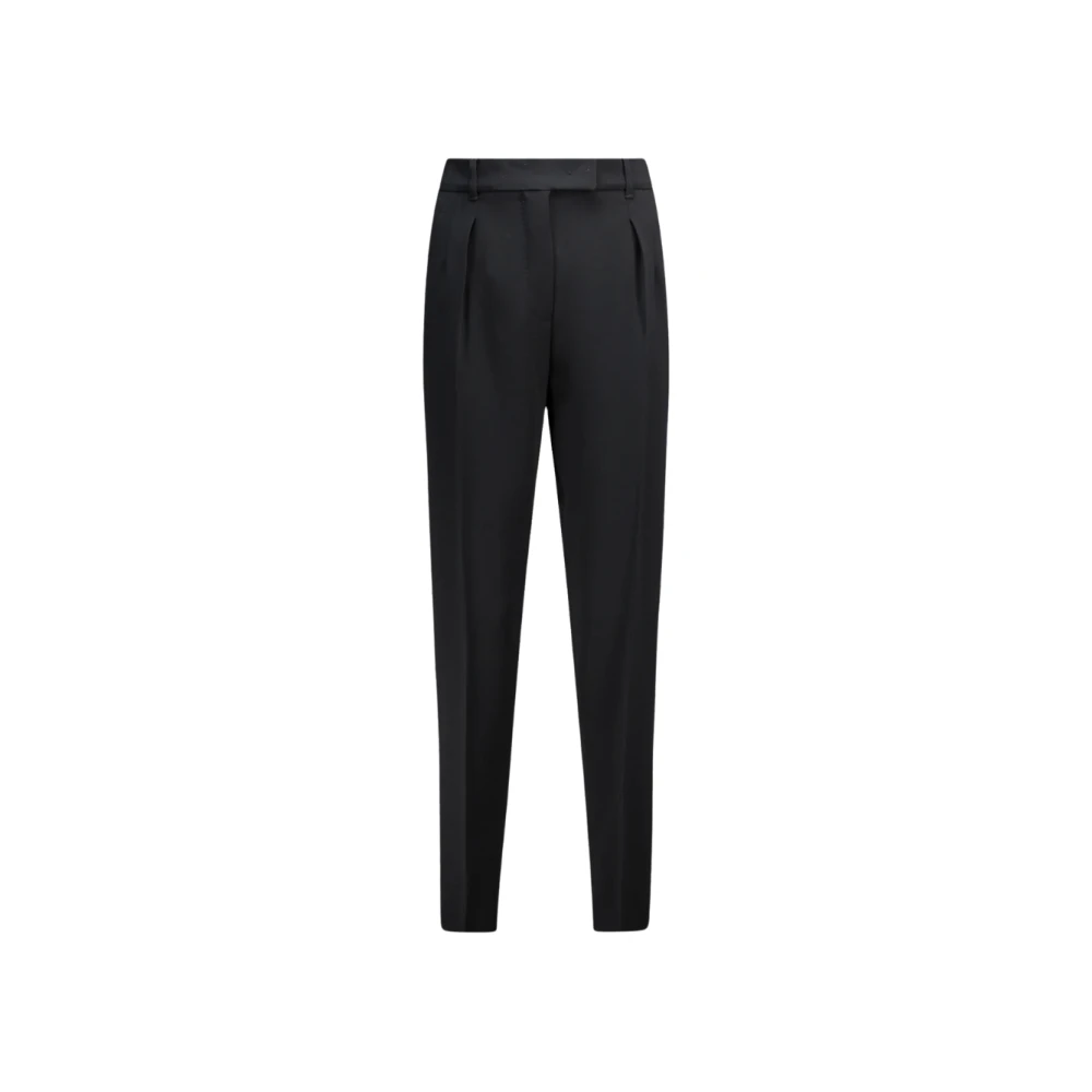 Max Mara Women's Black Slim-Fit Trousers, S, Straight Leg Trousers Eguale