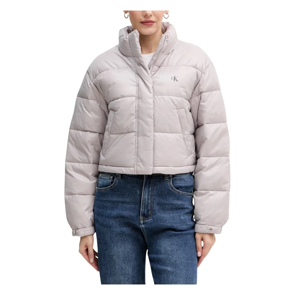 Calvin Klein Jeans Women's Purple Shine Crop Puffer Jacket