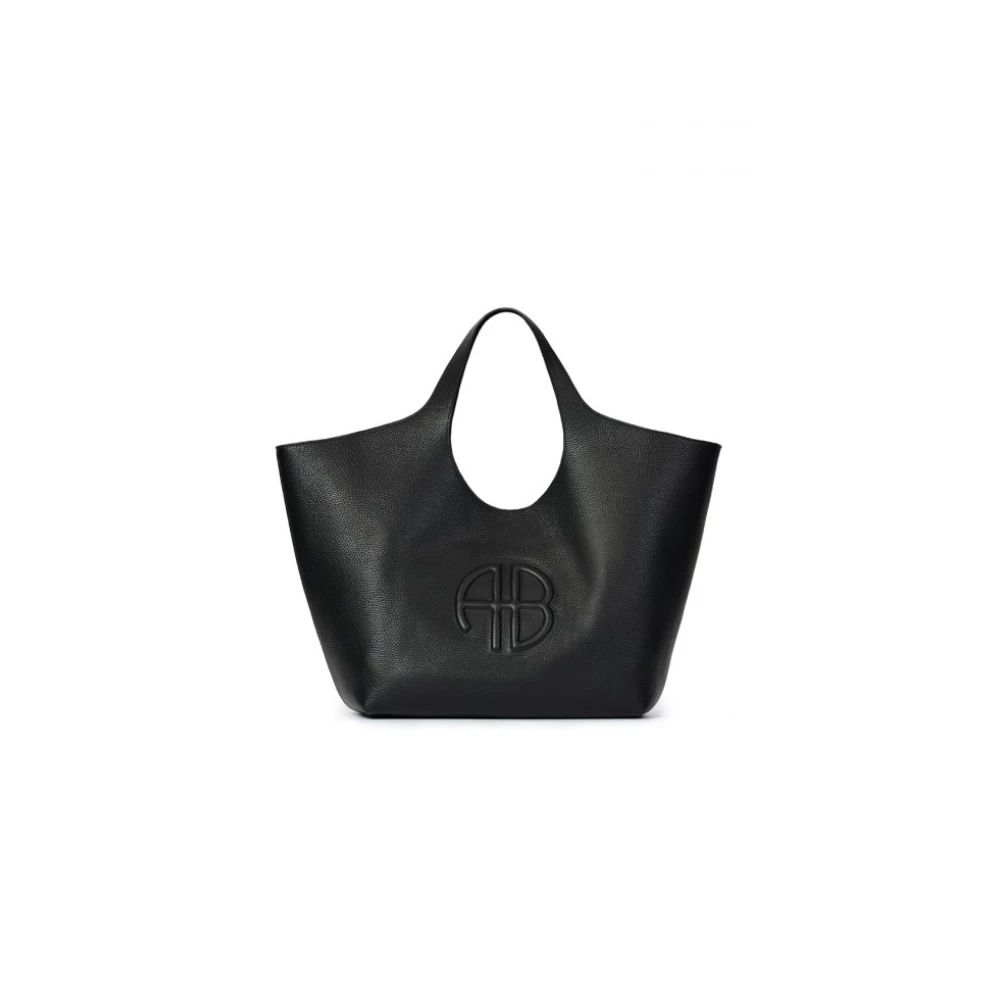 Anine Bing Zwarte Pebbled Tote Tas Black Dames