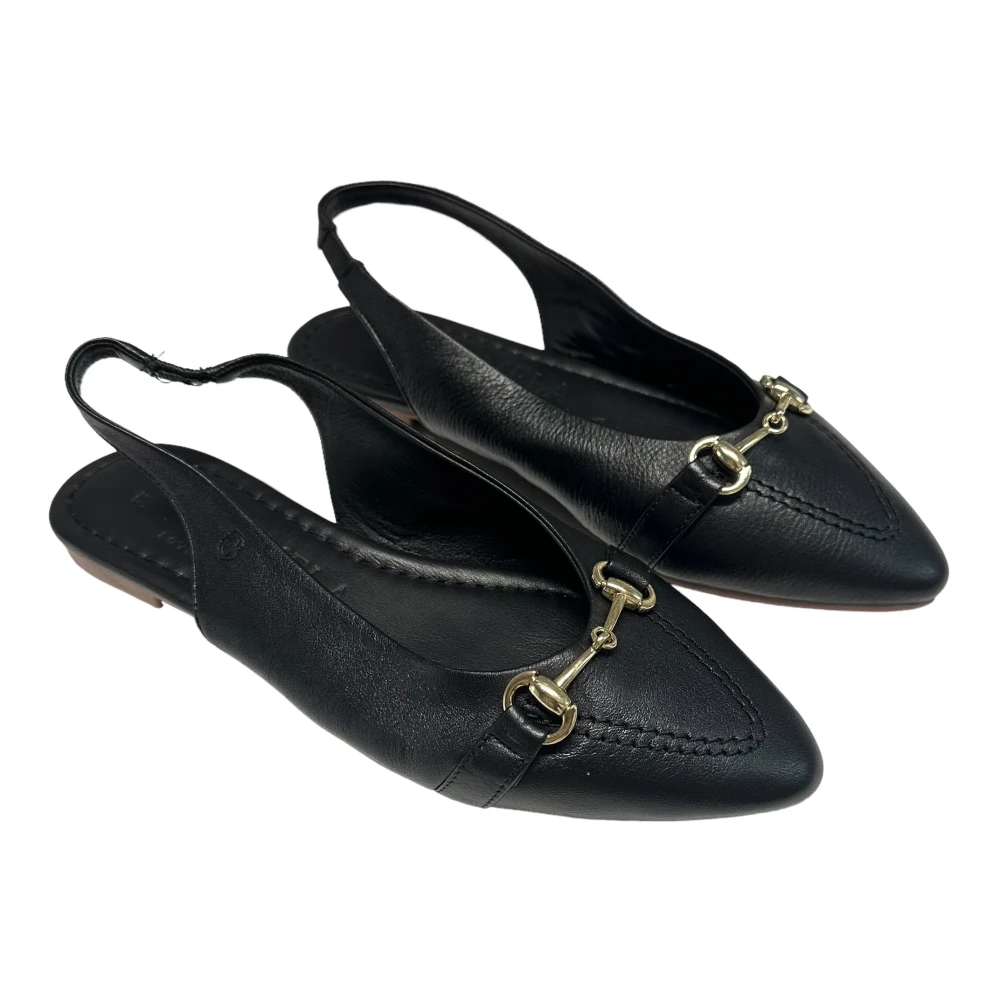 Carmela Leren Ballerina Schoenen met Accessoire Black Dames