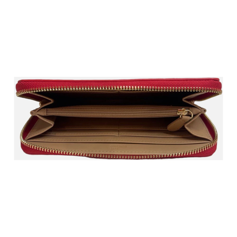 Love Moschino Rode Synthetisch Leren Portemonnee Metallico Red Dames