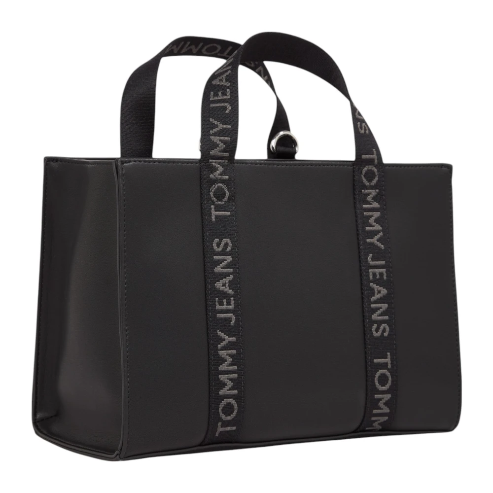 Tommy Jeans Middelgrote tassen Lente Zomer Polyurethaan Black Dames