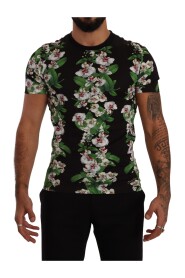 Black Floral Print Crewneck T-shirt