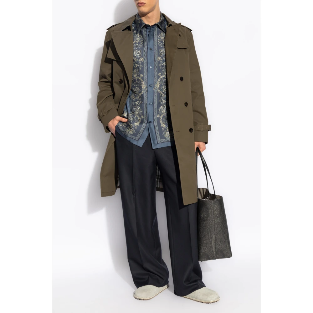 ETRO Zijden shirt met print Blue Heren