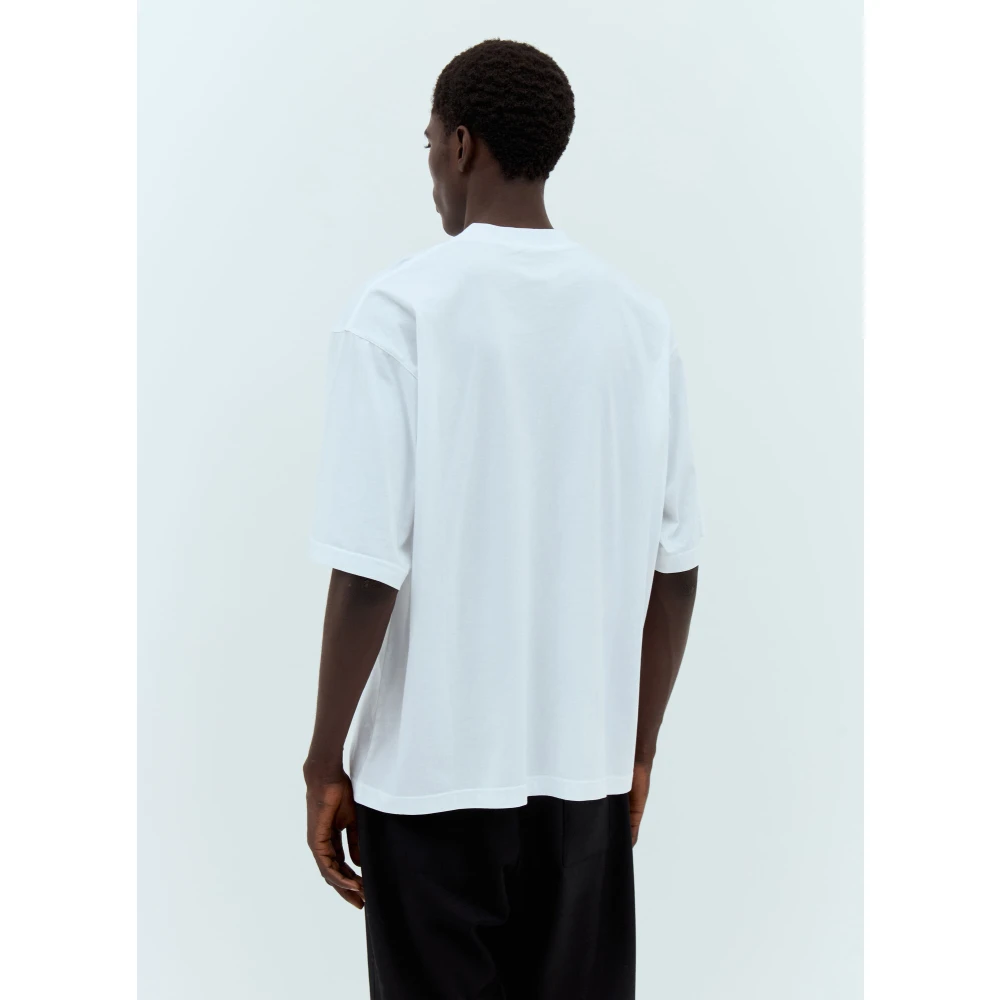 Marni Logo Print T-Shirt van katoenen jersey White Heren