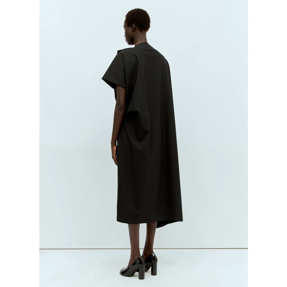 The Row Fold-Over V-Hals Jurk Front Split Black Dames