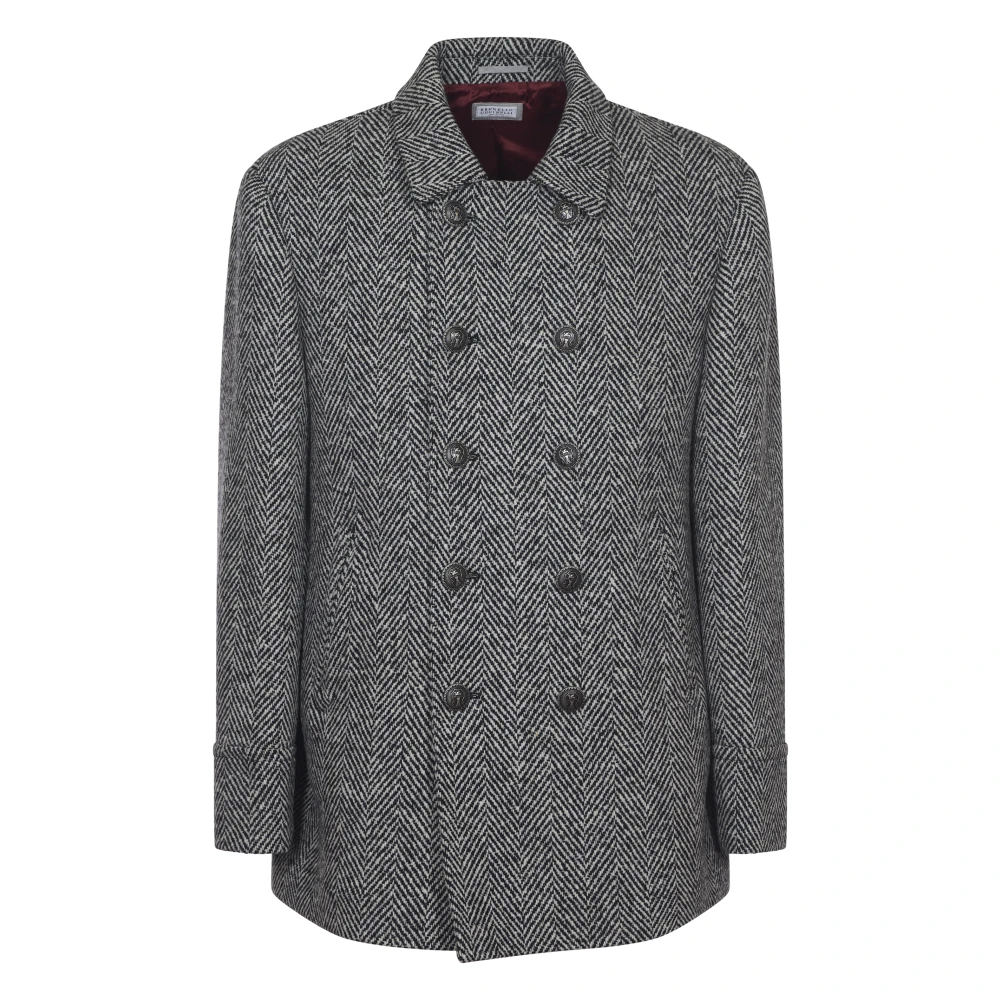BRUNELLO CUCINELLI Elegante Lange Jassen Gray Heren