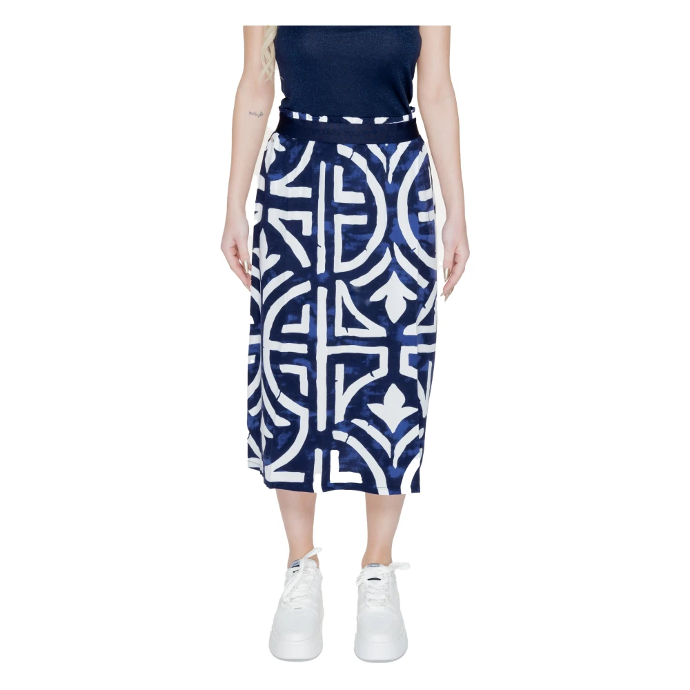 Street One Gedrukte viscose rok in blauw Blue Dames