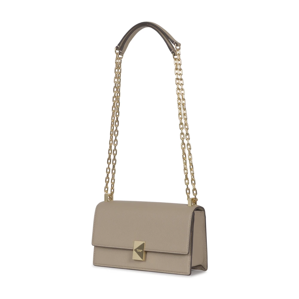 Kate Spade Mini Flap Chain Crossbody Tas Beige Dames