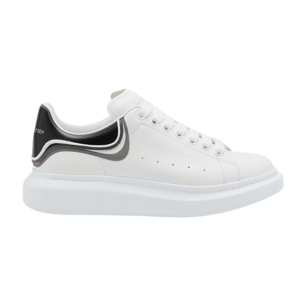 Alexander McQueen Vita Oversized Sneakers med Kontrasterande Häl White, Herr