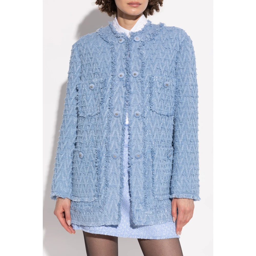 Dolce & Gabbana Tweed jas Blue Dames
