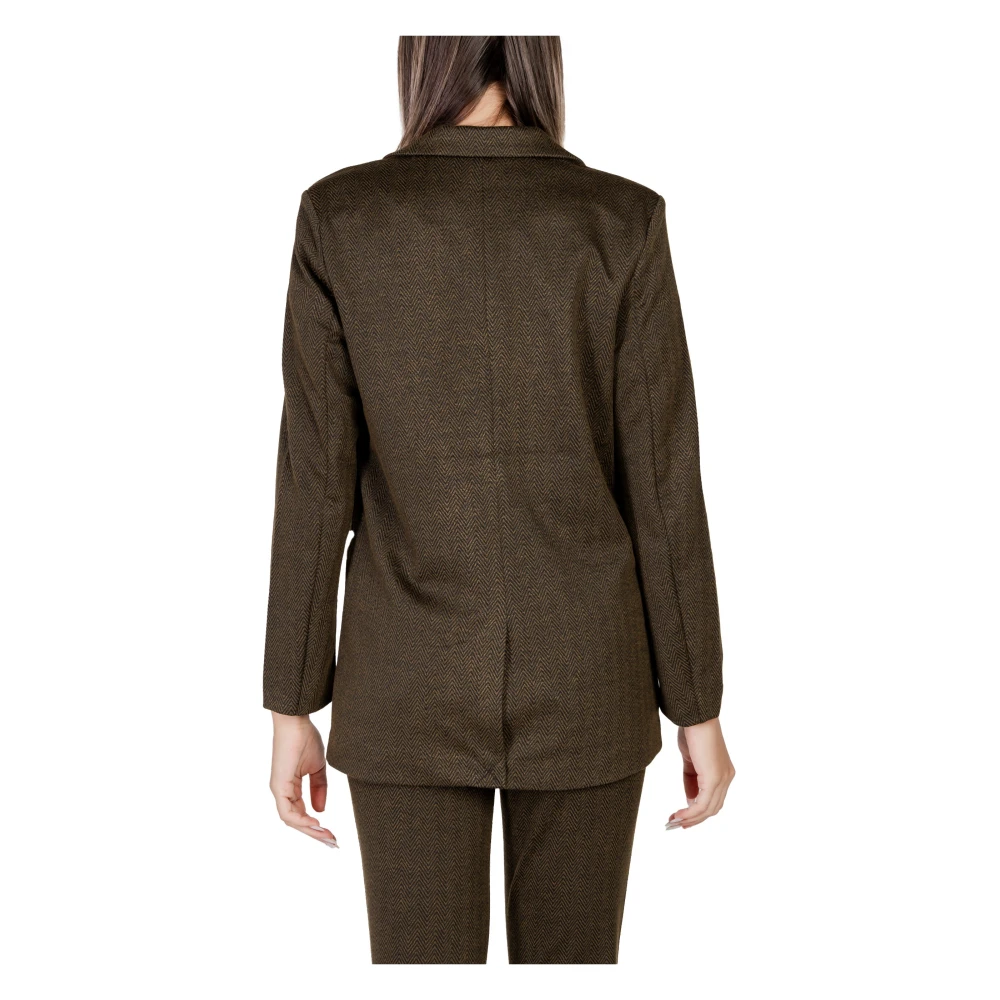 Ichi Groene Knoop-Front Dames Blazer Green Dames