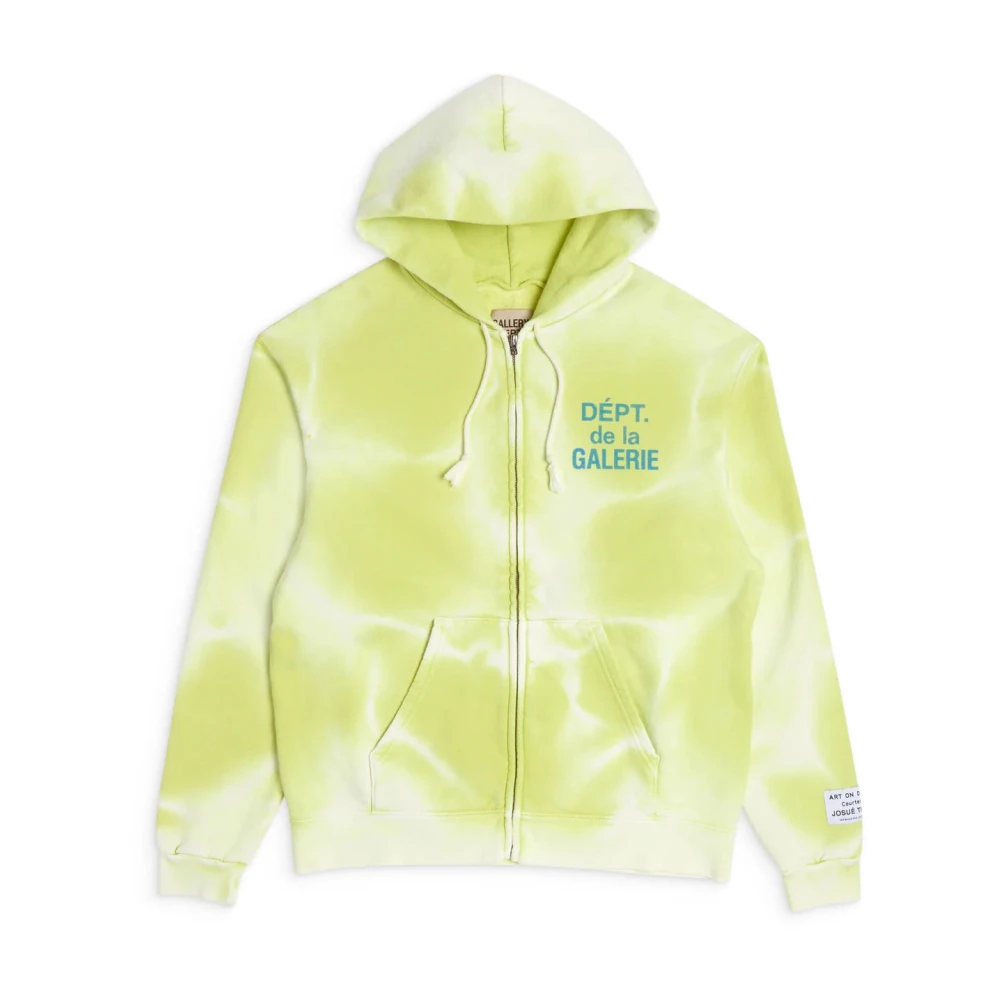 Gallery Dept. Sun Faded Rits Hoodie 'Lime' Green Heren