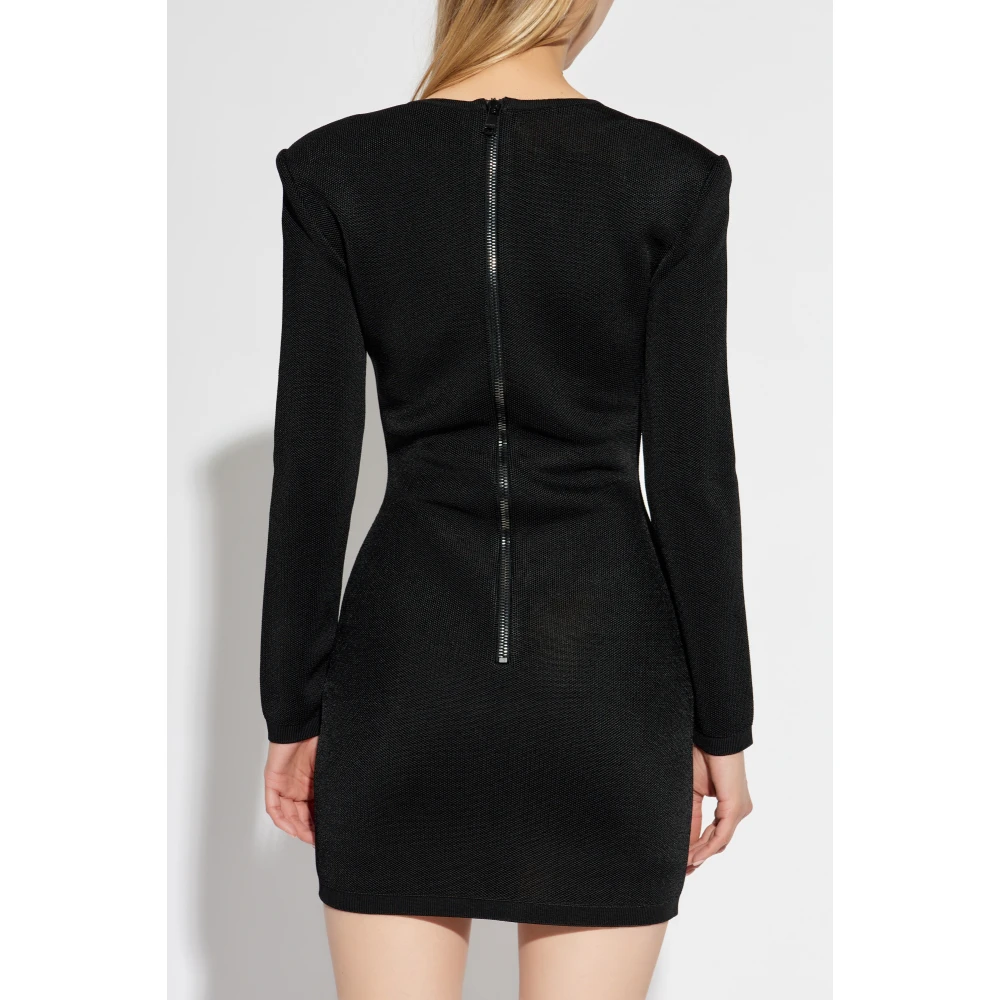 Balmain Jurk met knopen Black Dames