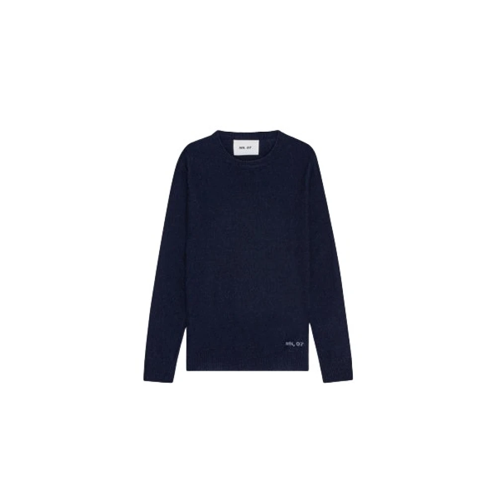 Nn07 Nigel Wol Crew Neck Gebreid Blue Heren
