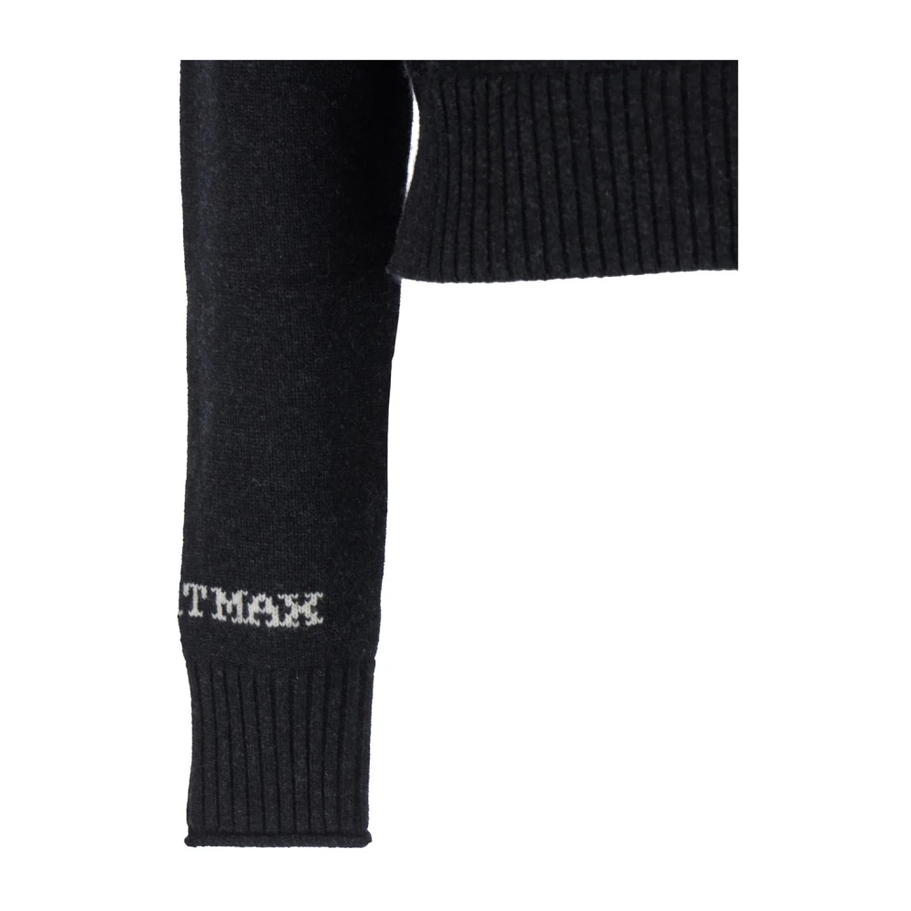 SPORTMAX Zwarte Crewneck Sweater met Logo Black Dames