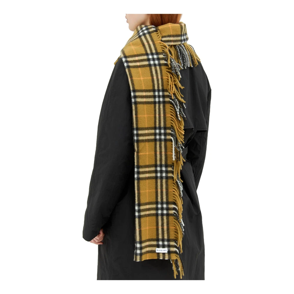 Burberry Kasjmier Sjaal met Ruitmotief Brown Dames