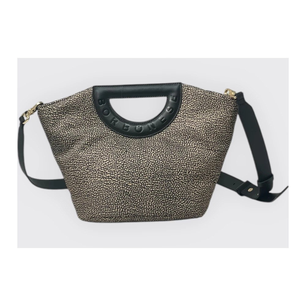 Borbonese Kleine Shopping Schoudertas Beige Dames