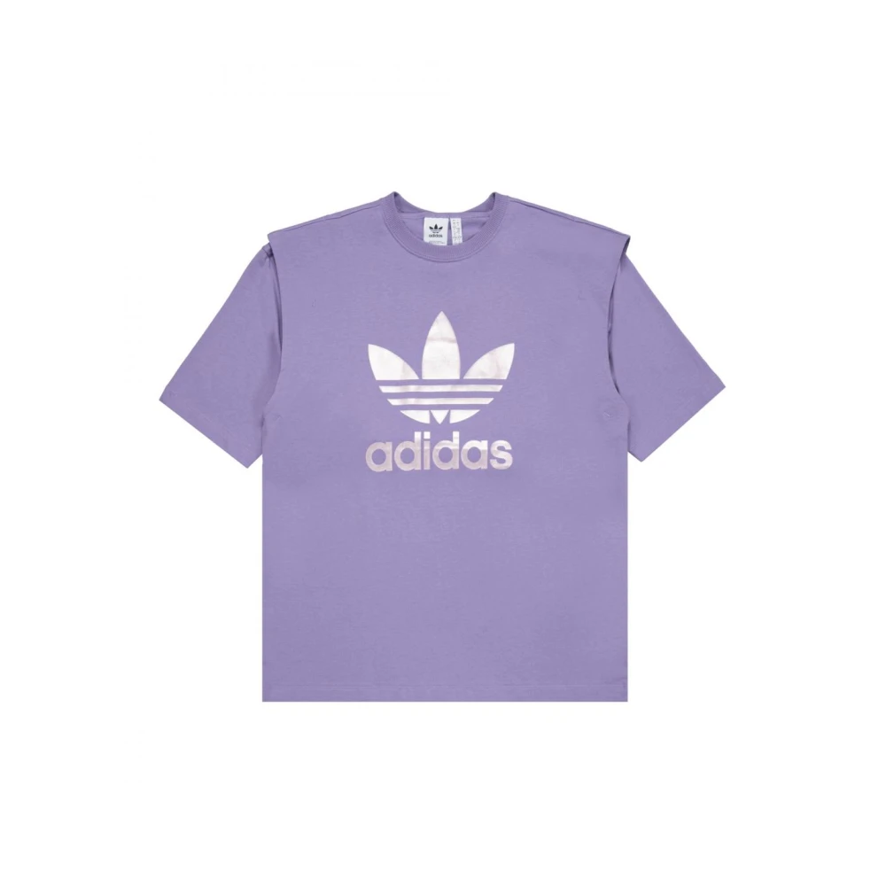 Adidas Originals Återvunnen bomull T-shirt med unik design Purple, Dam