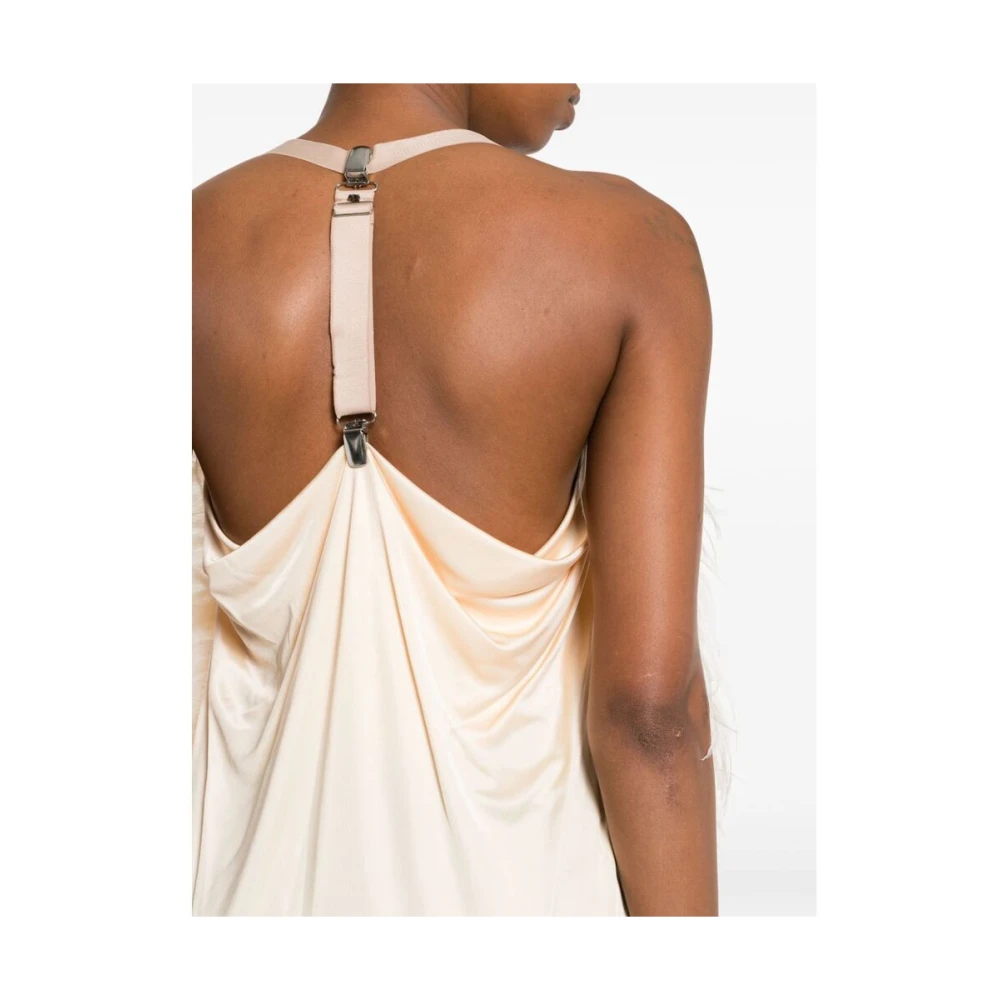SPORTMAX Verenafgewerkte Midi Jurk Ussita Beige Dames