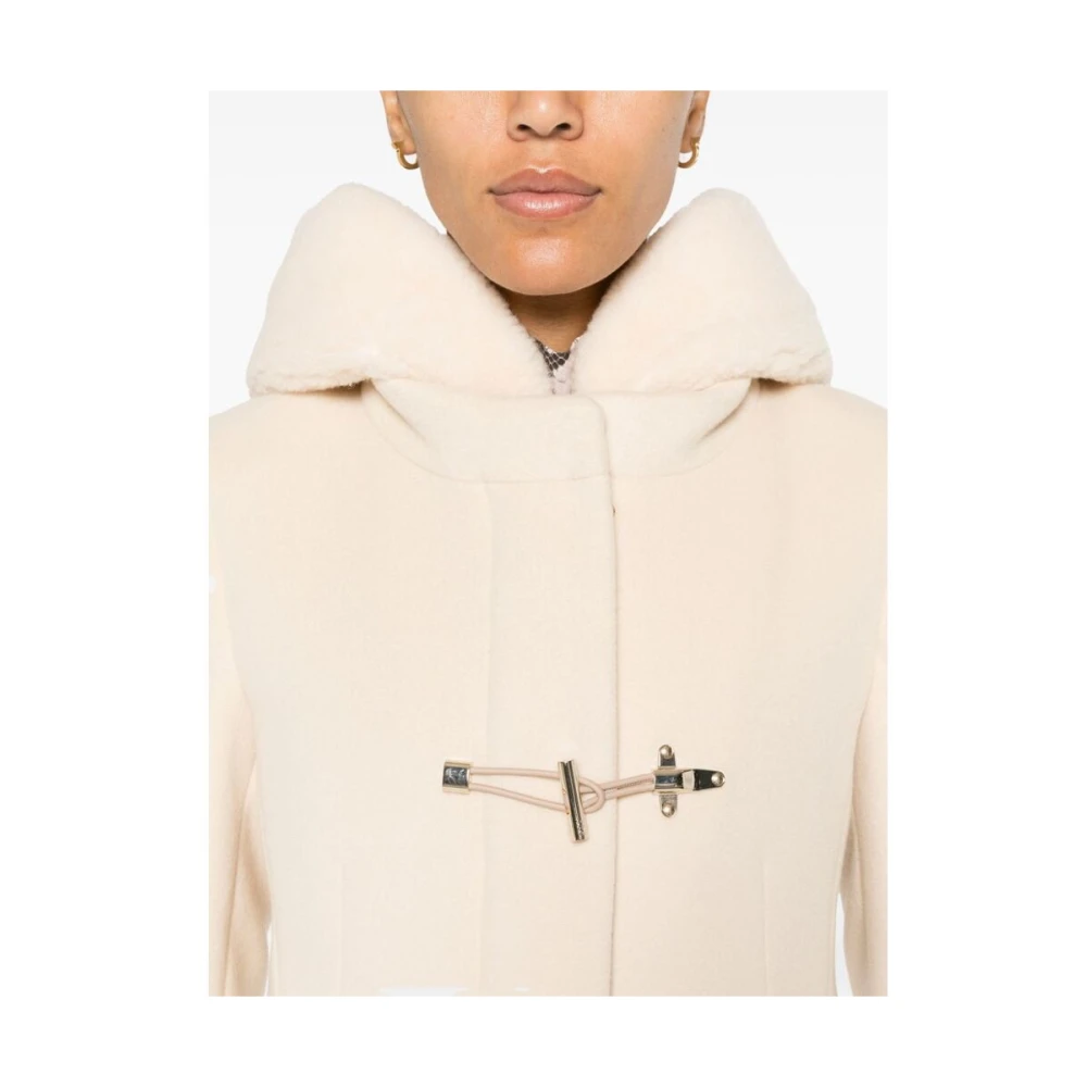 Fay Beige Wol-Kasjmiermix Gewatteerde Jas Beige Dames