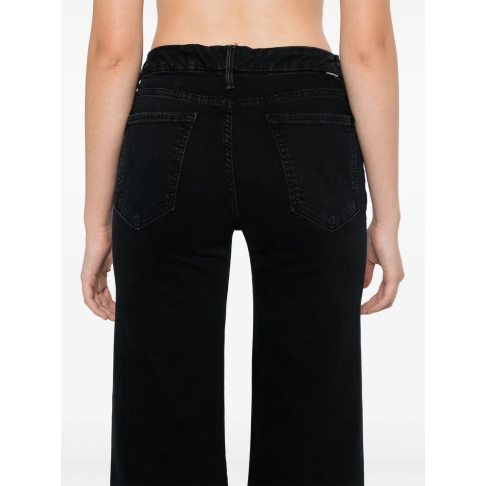 Mother Zwarte Jeans met Rode Zoom Black Dames