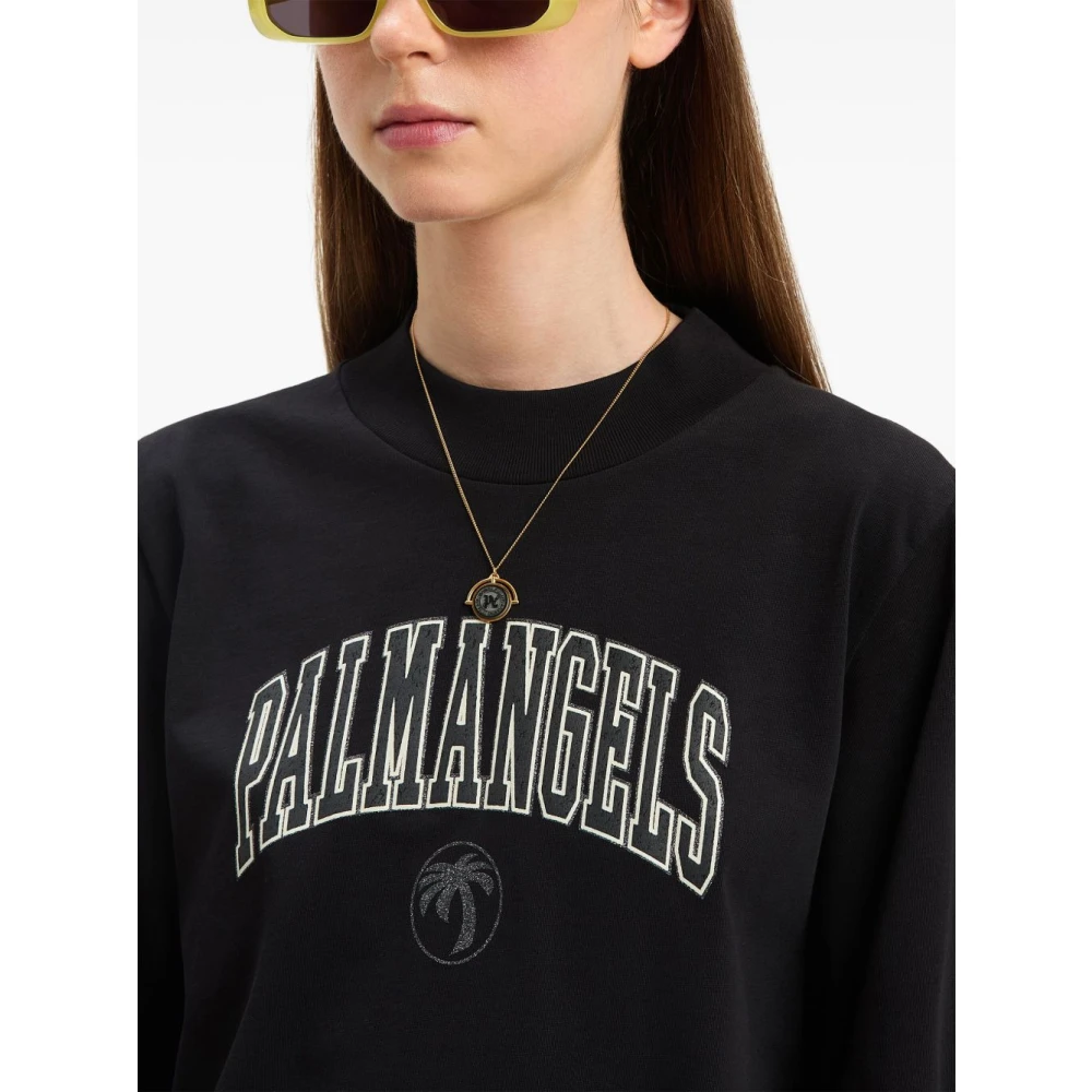 Palm Angels Zwarte T-shirts en Polos Black Dames